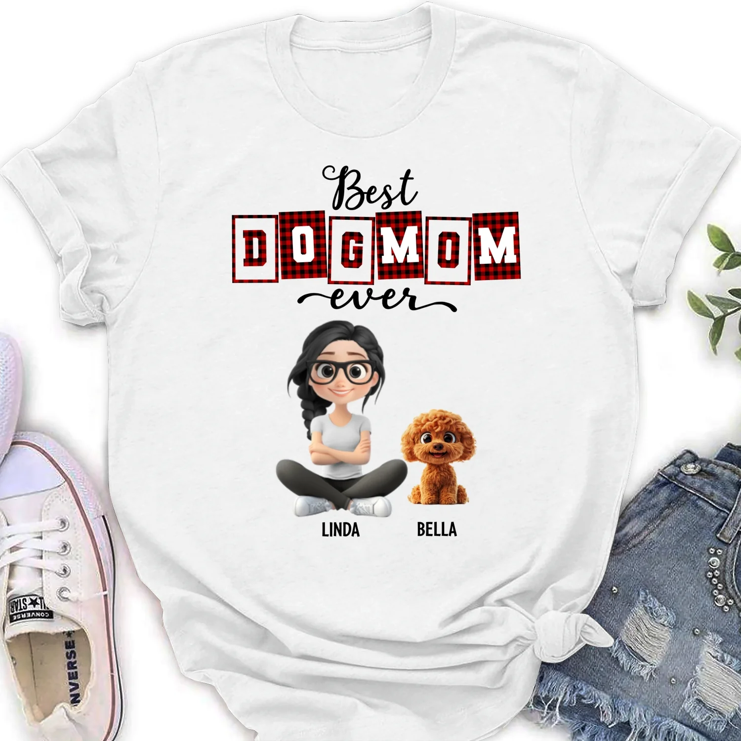 Best Mom Of The Year Cartoon - Personalized Custom Women's T-Shirt - Image 5