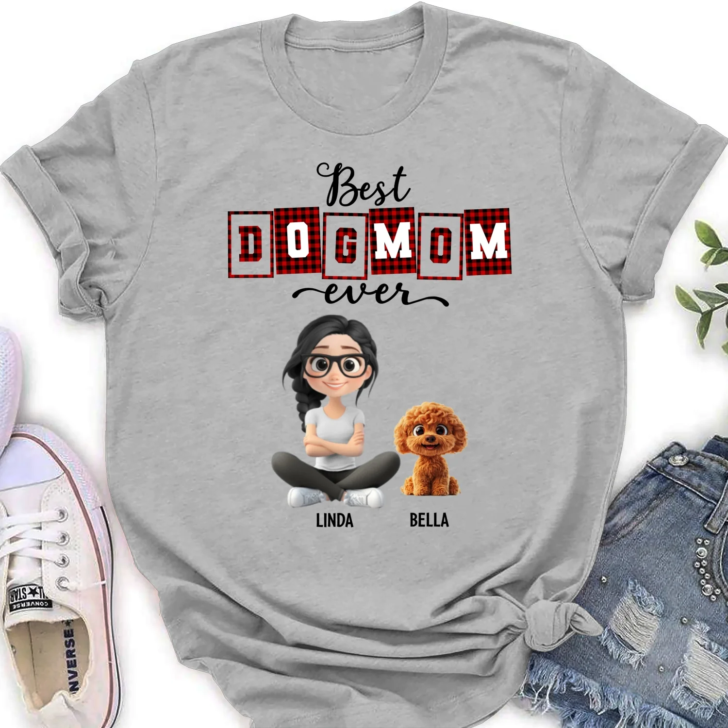 Best Mom Of The Year Cartoon - Personalized Custom Women's T-Shirt - Image 6