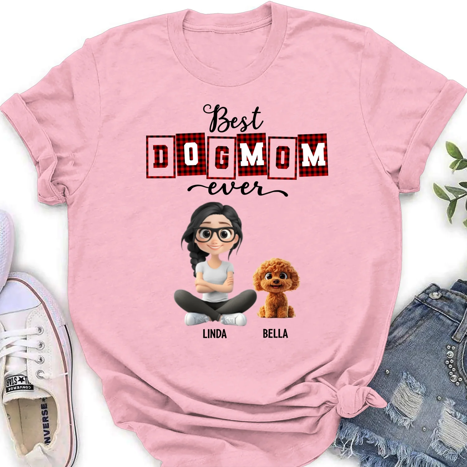 Best Mom Of The Year Cartoon - Personalized Custom Women's T-Shirt - Image 7