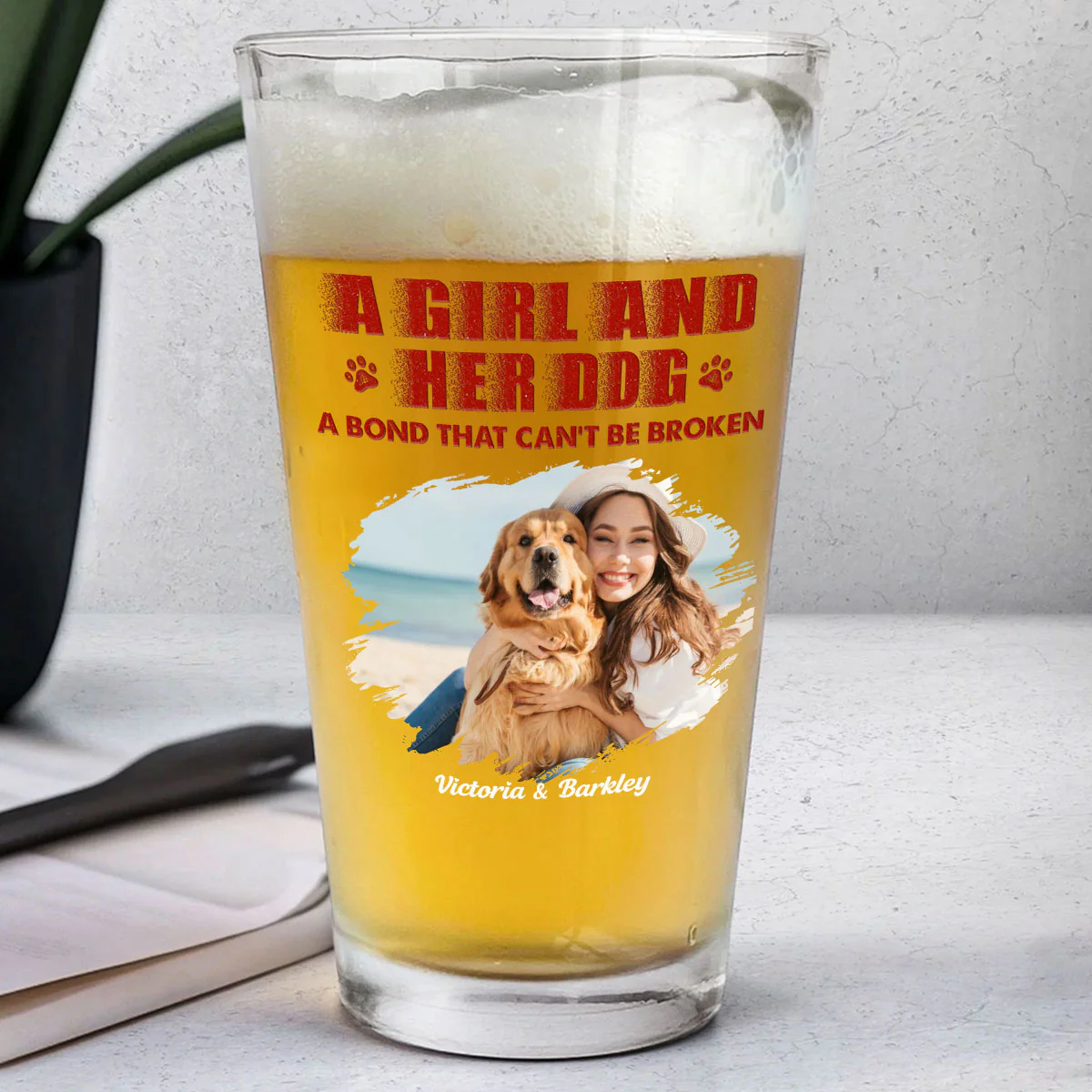 Best Mom To Me Photo - Personalized Custom Beer Glass - Image 2