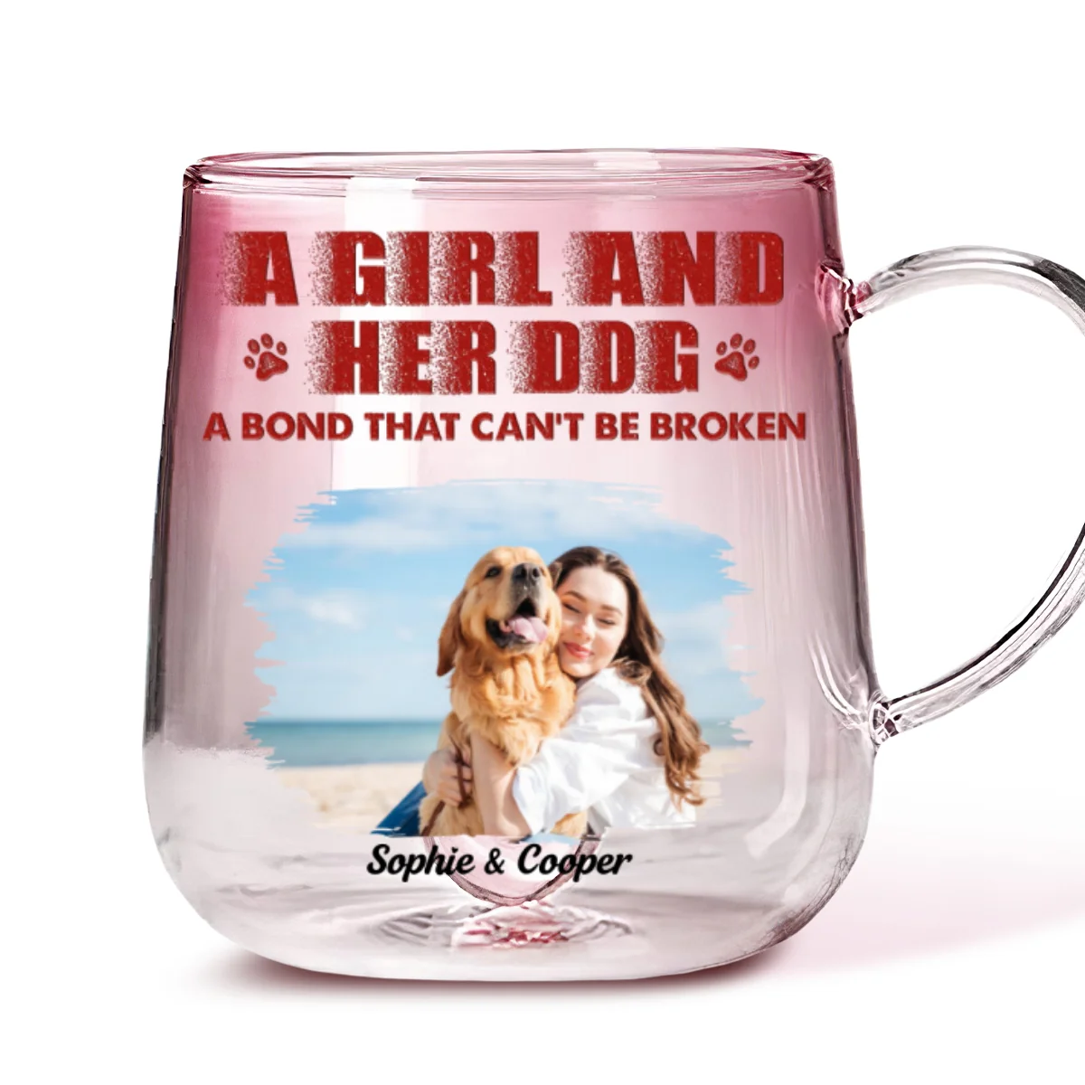 Best Mom To Me Photo - Personalized Custom Pink Gradient Glass Mug - Image 5