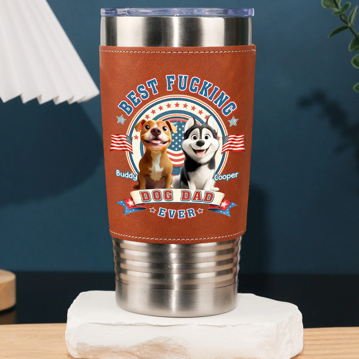 Best Of The Best - Personalized Custom Leather Tumbler - Image 3