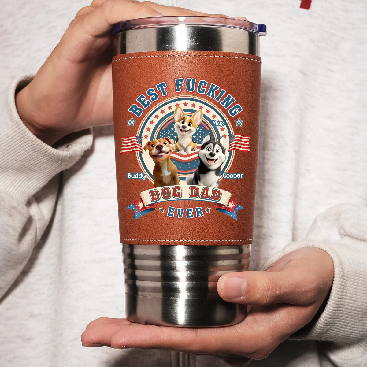 Best Of The Best - Personalized Custom Leather Tumbler - Image 4
