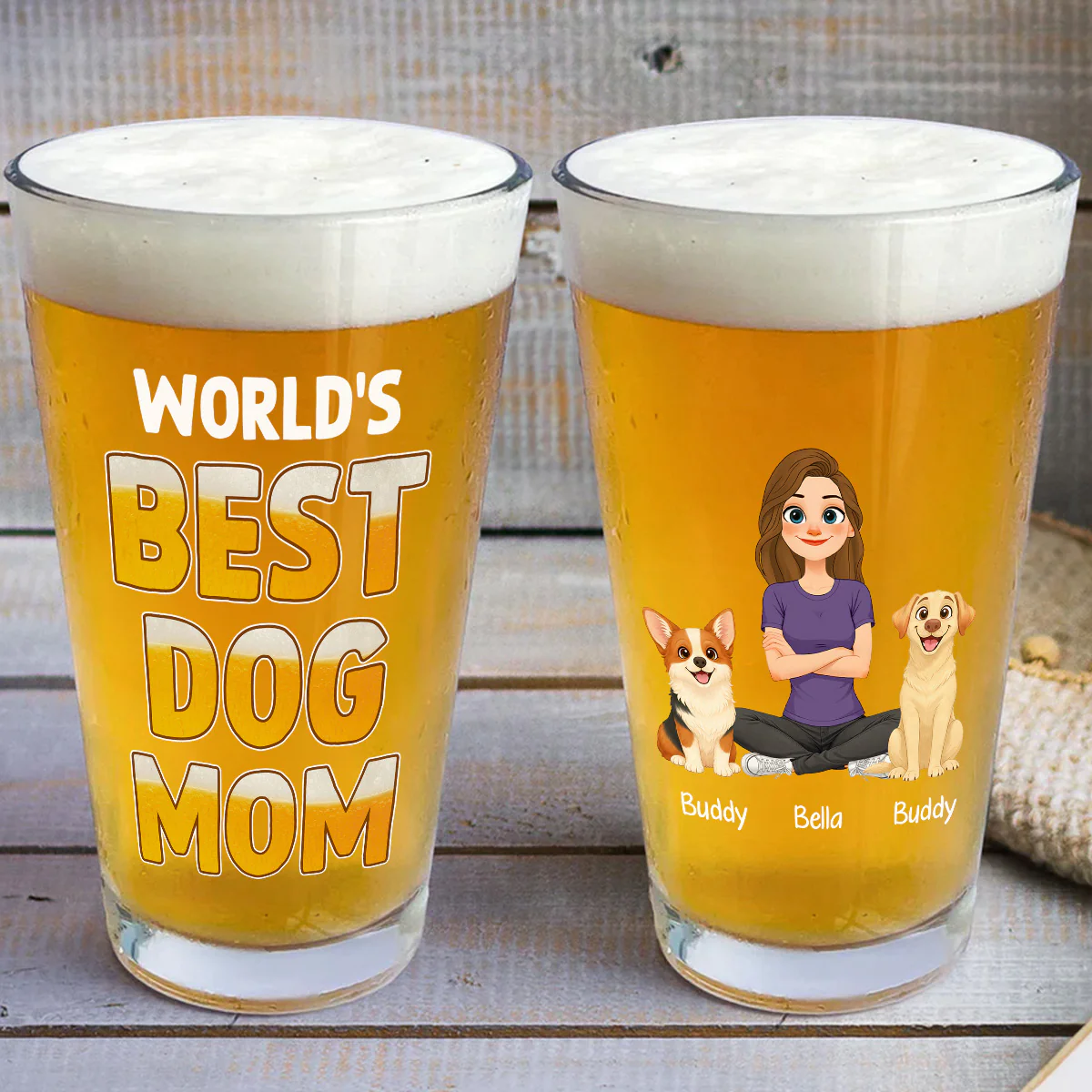 Best Parent In The World - Personalized Custom Beer Glass - Image 3