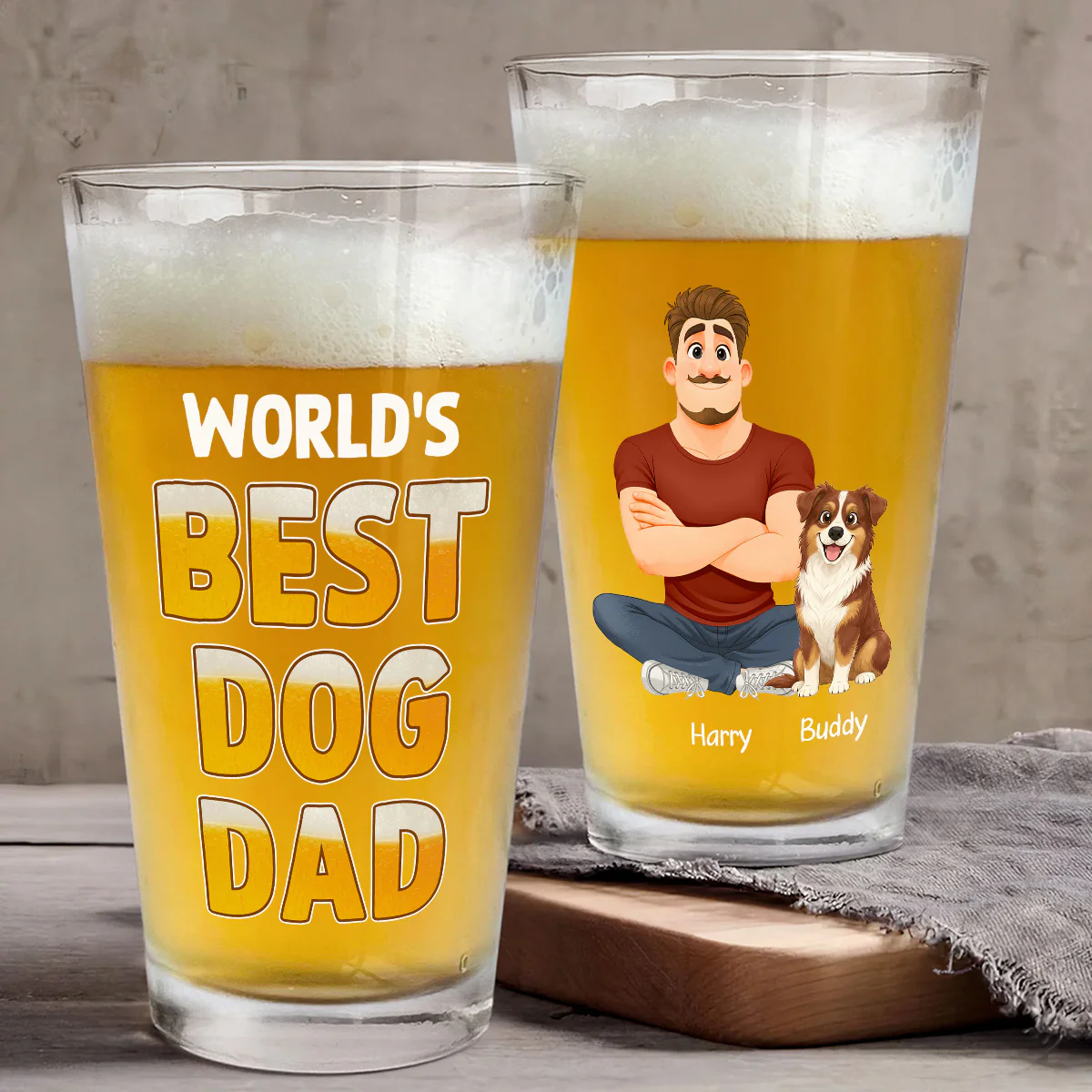 Best Parent In The World - Personalized Custom Beer Glass - Image 4
