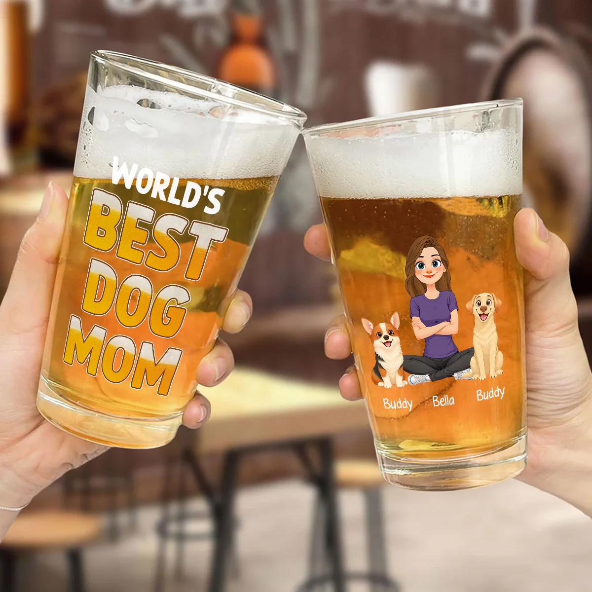 Best Parent In The World - Personalized Custom Beer Glass - Image 5