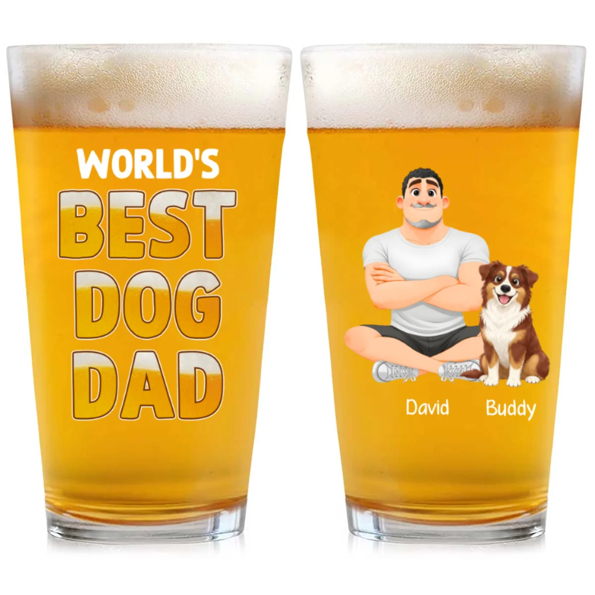 Best Parent In The World - Personalized Custom Beer Glass - Image 7