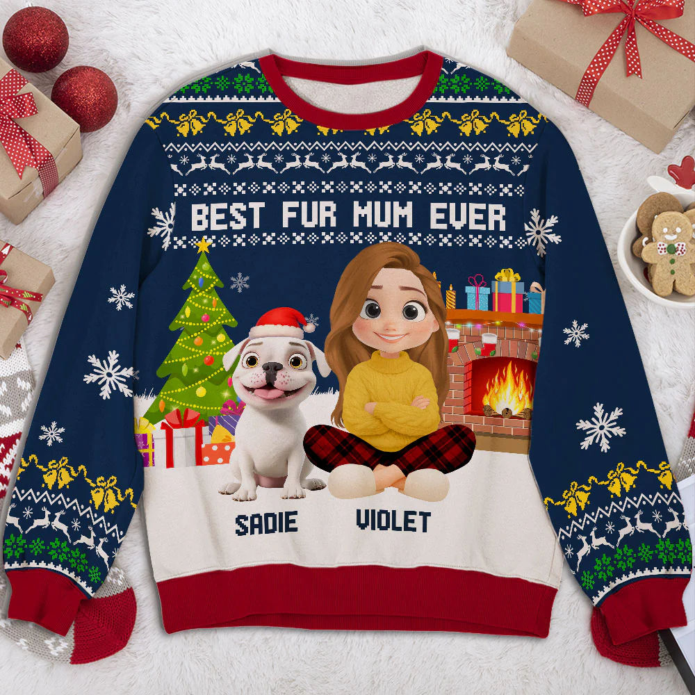 Best Pet Cartoon - Personalized Custom All-Over-Print Sweatshirt - Image 2