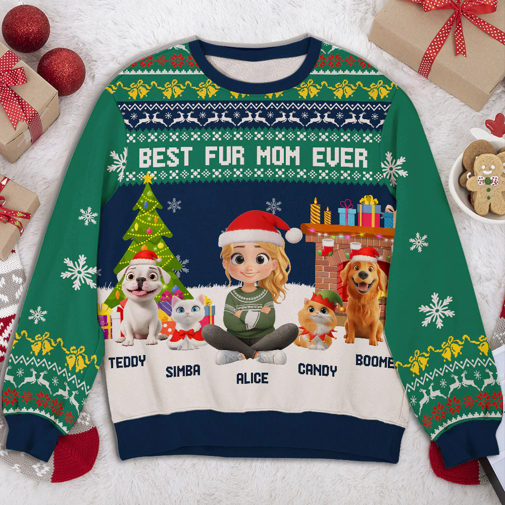 Best Pet Cartoon - Personalized Custom All-Over-Print Sweatshirt - Image 4