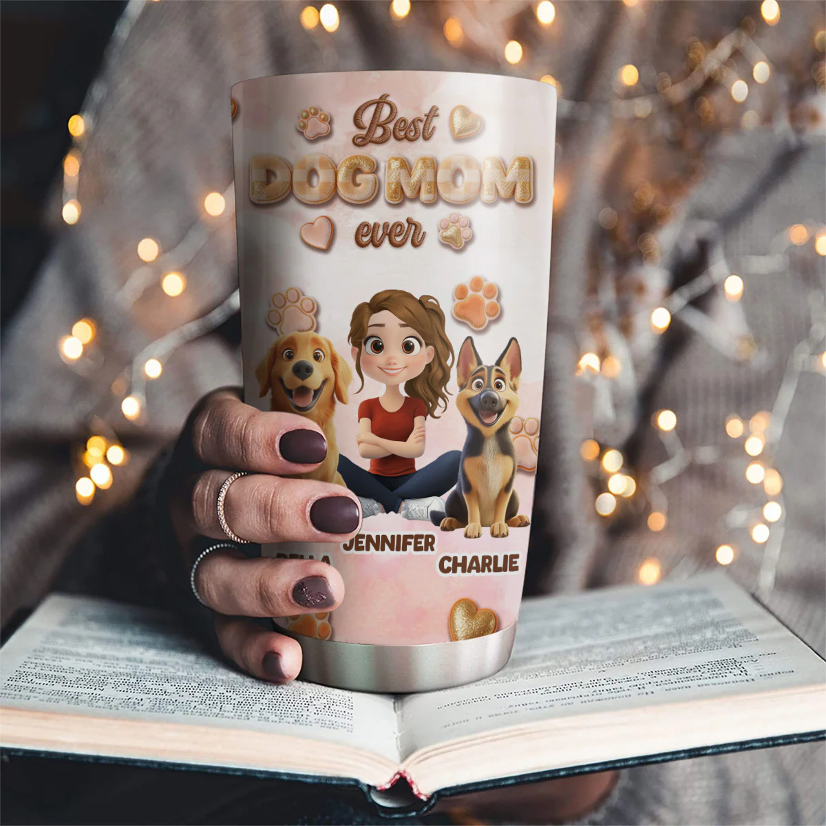 Best Stuffy Dog Mom Ever - Personalized Custom 3D Effect Tumbler - Image 2