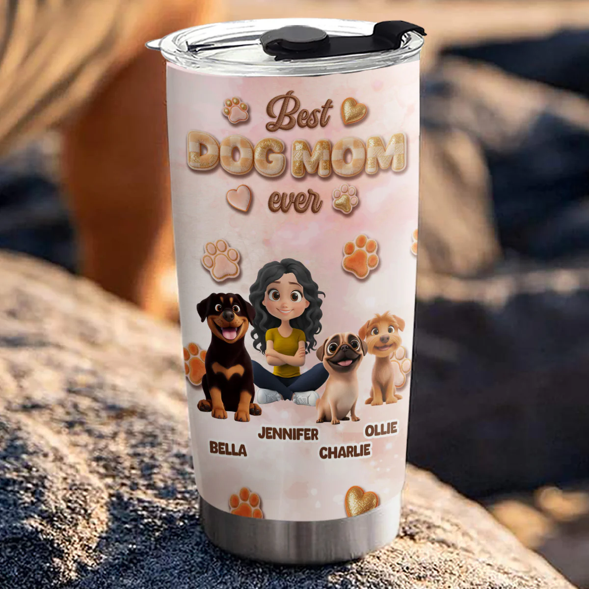 Best Stuffy Dog Mom Ever - Personalized Custom 3D Effect Tumbler - Image 3