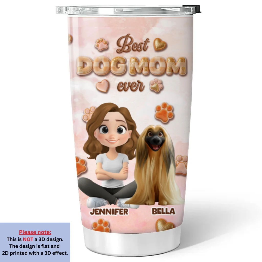 Best Stuffy Dog Mom Ever - Personalized Custom 3D Effect Tumbler - Image 6