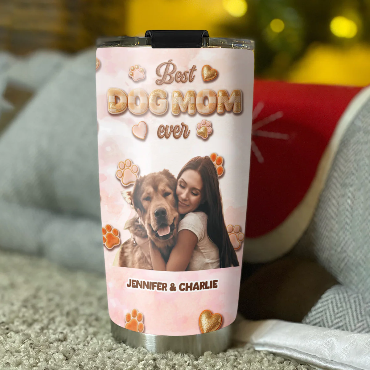 Best Stuffy Dog Mom Ever Photo - Personalized Custom 3D Effect Tumbler