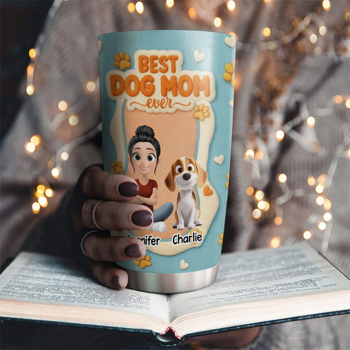 Best Stuffy Dog Mom - Personalized Custom 3D Effect Tumbler - Image 2