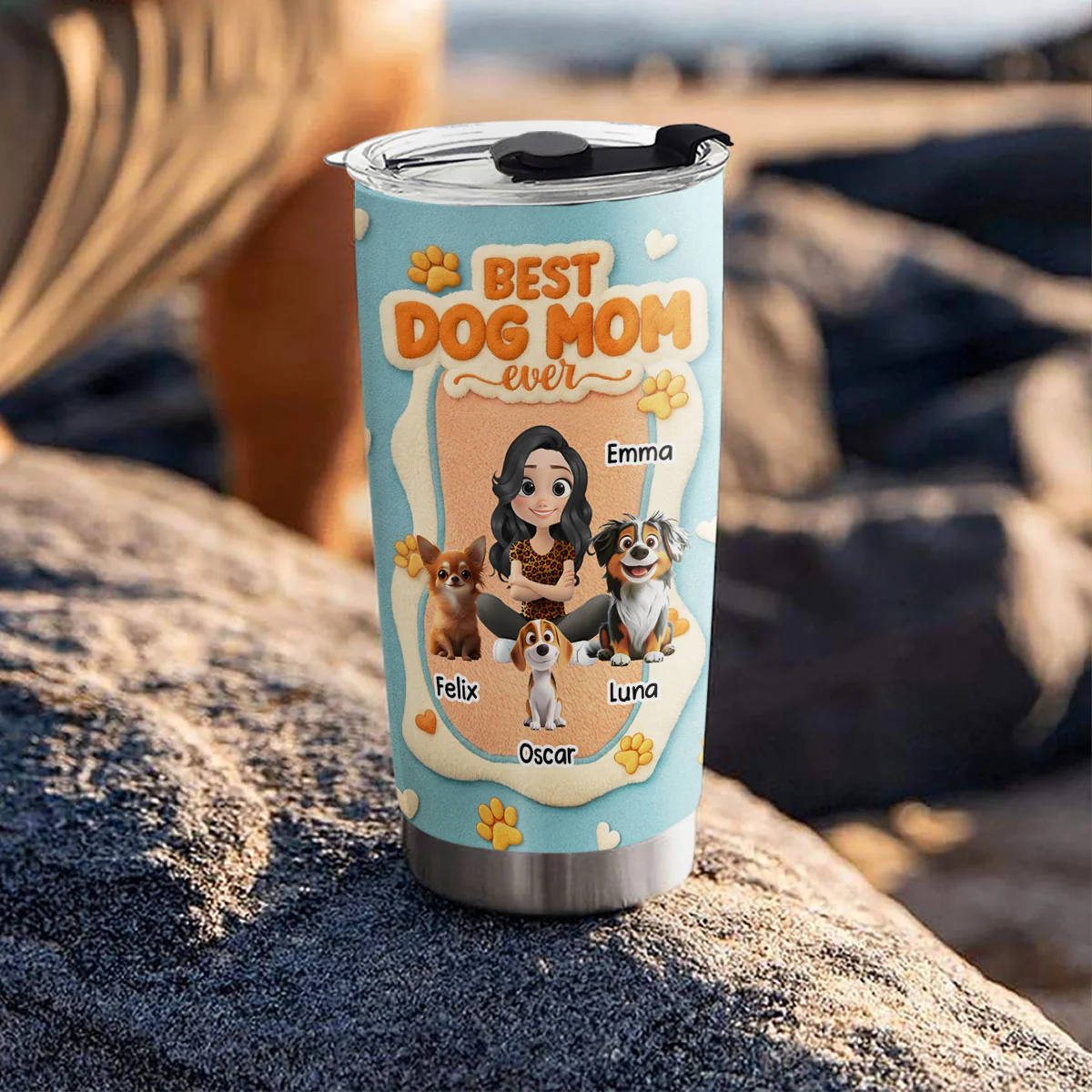 Best Stuffy Dog Mom - Personalized Custom 3D Effect Tumbler - Image 4