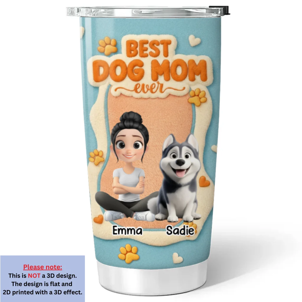 Best Stuffy Dog Mom - Personalized Custom 3D Effect Tumbler - Image 5