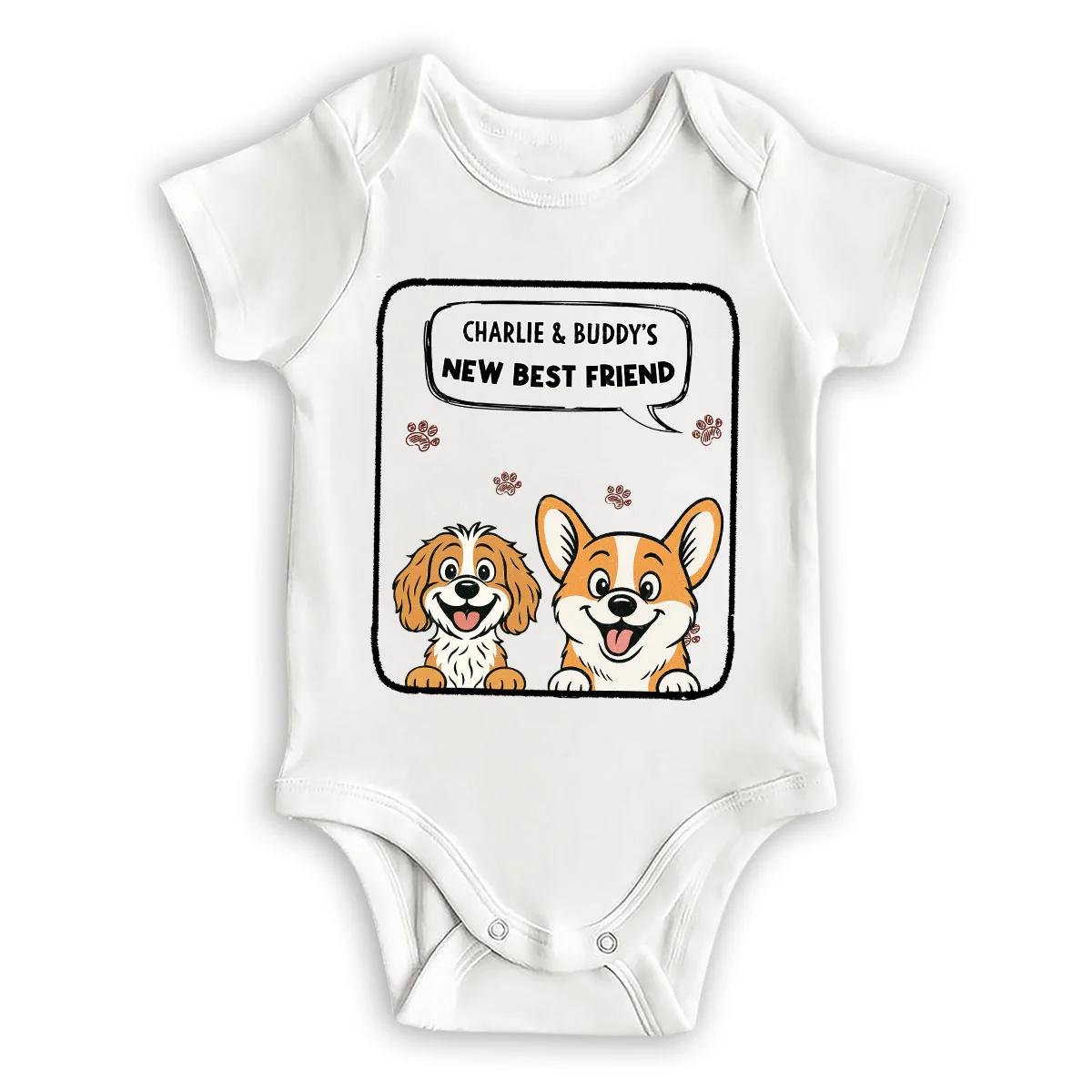 Bestie With Paws - Personalized Custom Baby Onesie