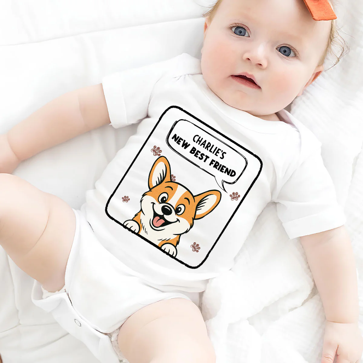Bestie With Paws - Personalized Custom Baby Onesie - Image 3
