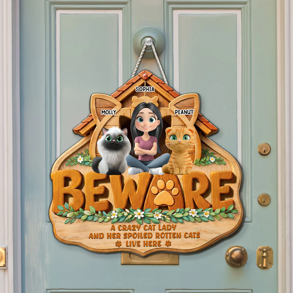 Beware Home Right Here - Personalized Custom Wood Sign - Image 3