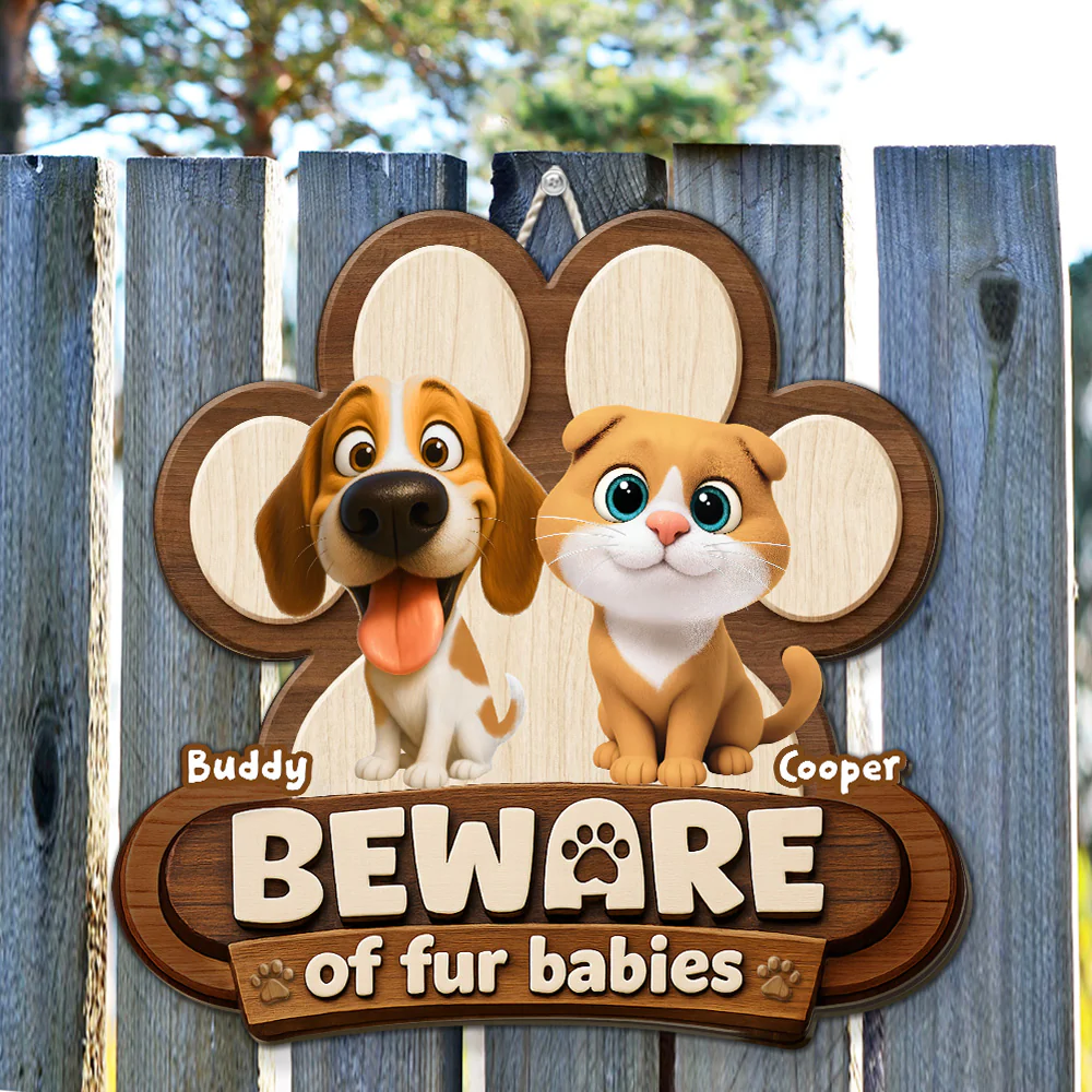 Beware Of The Babies - Personalized Custom Wood Sign - Image 2