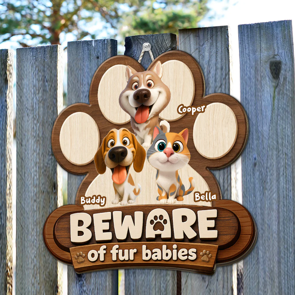 Beware Of The Babies - Personalized Custom Wood Sign - Image 4