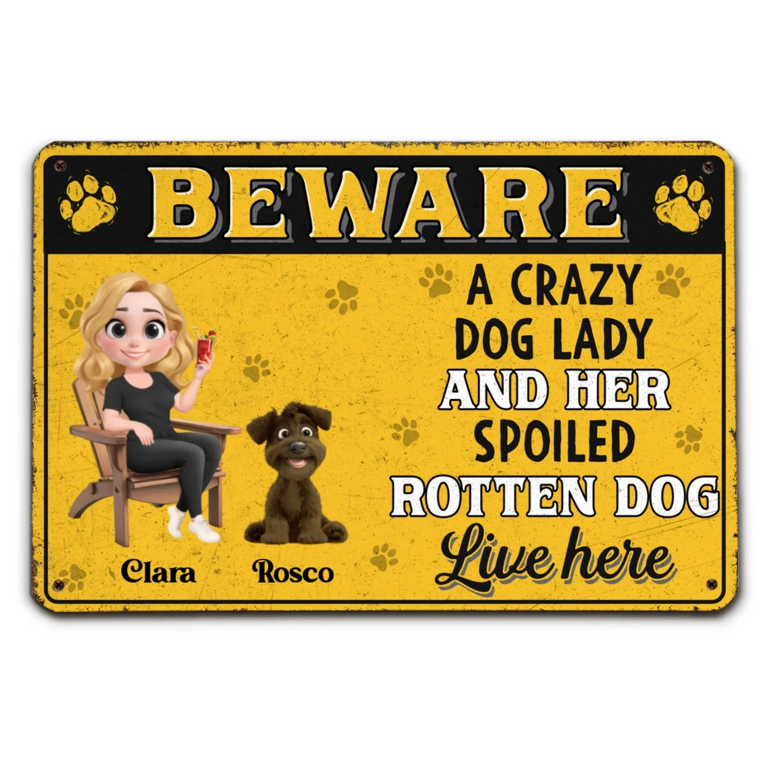 Beware - Personalized Custom Metal Sign - Image 6