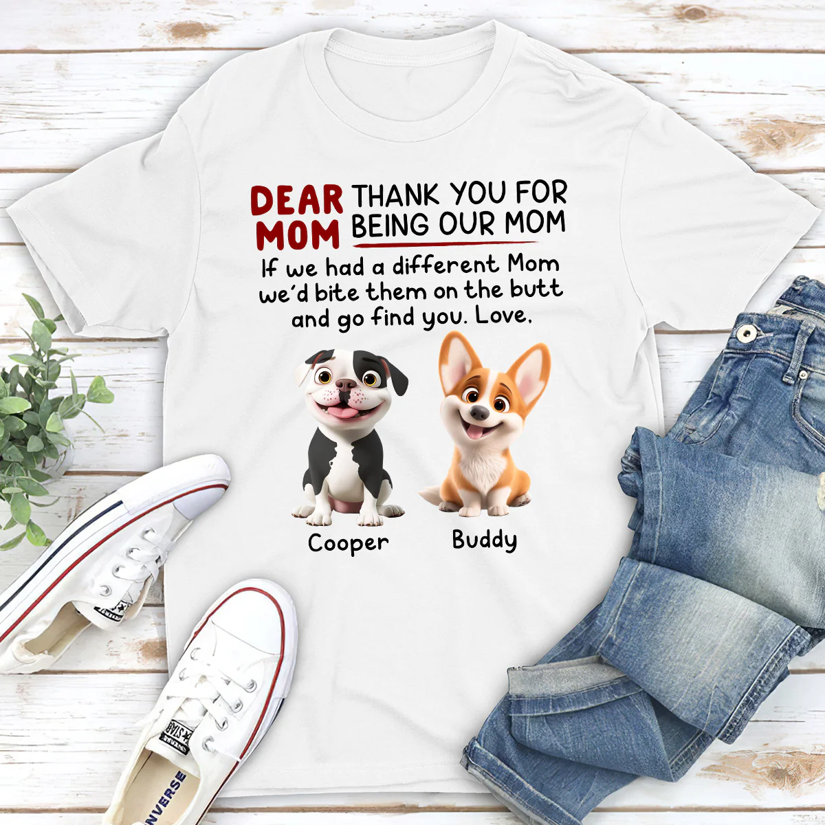 Bite Their Butt Cartoon - Personalized Custom Unisex T-Shirt - Image 2