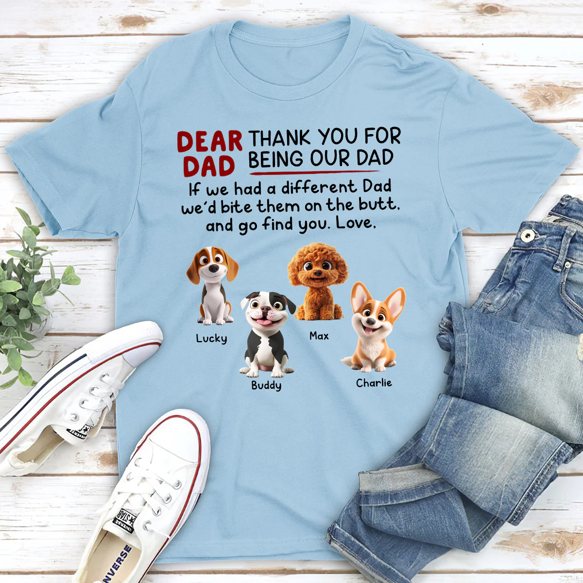 Bite Their Butt Cartoon - Personalized Custom Unisex T-Shirt - Image 4