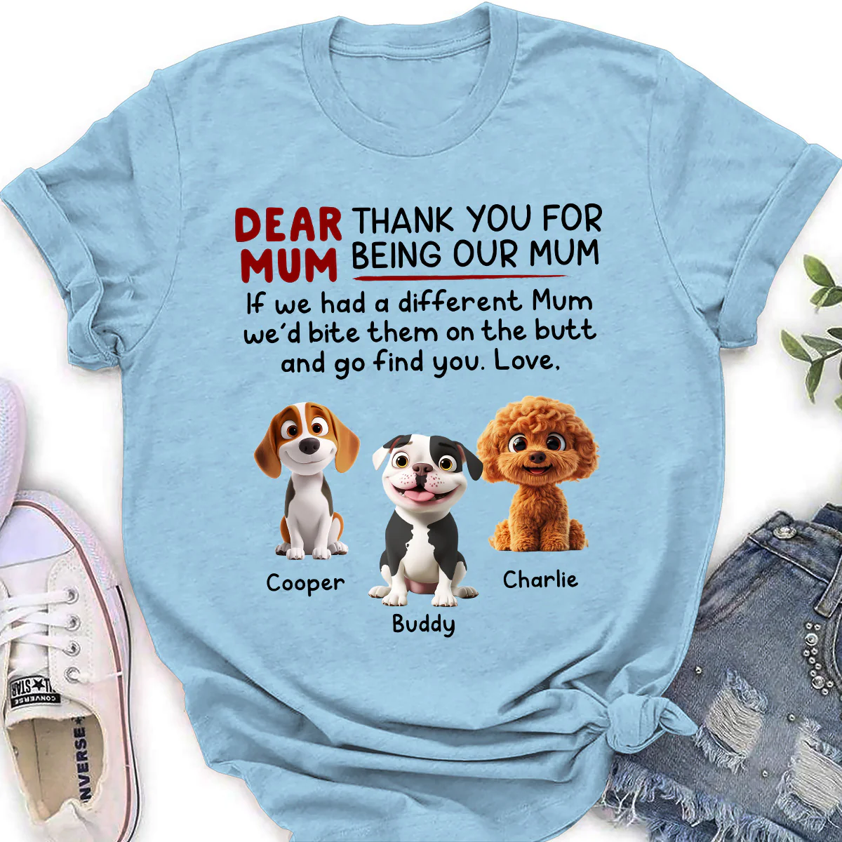 Bite Their Butt Cartoon - Personalized Custom Women's T-Shirt - Image 3