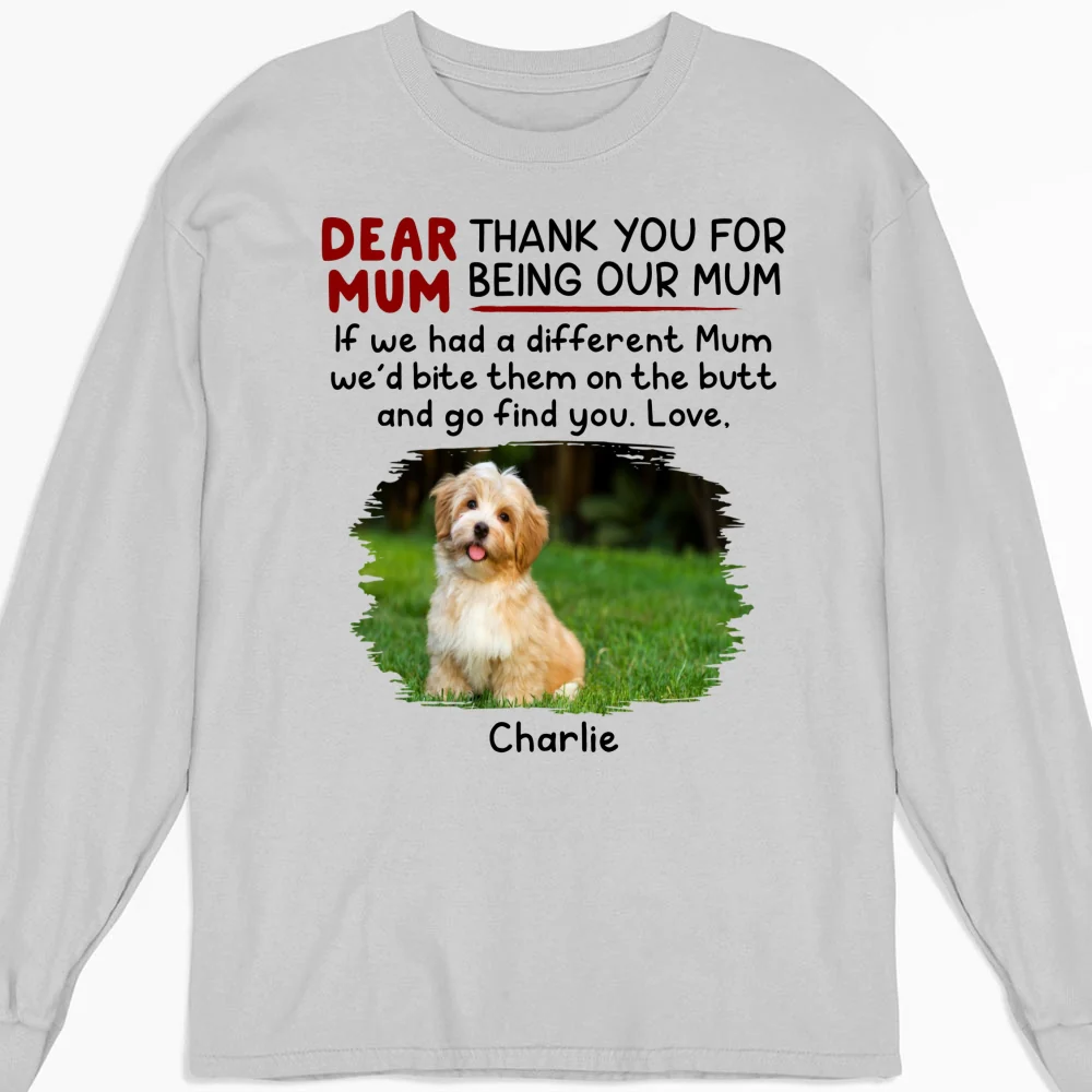 Bite Their Butt Photo - Personalized Custom Long Sleeve T-Shirt - Image 2