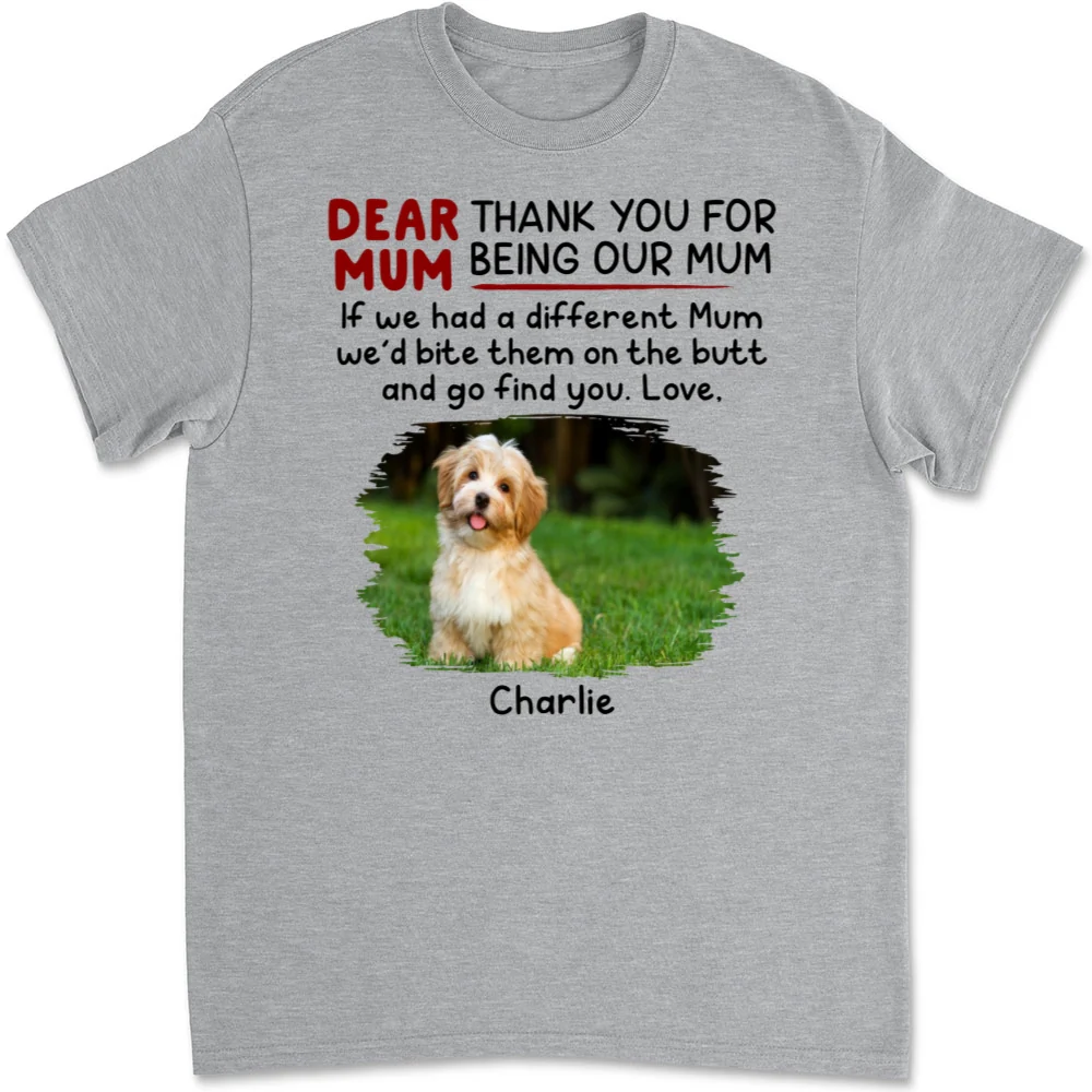 Bite Their Butt Photo - Personalized Custom Unisex T-Shirt - Image 3