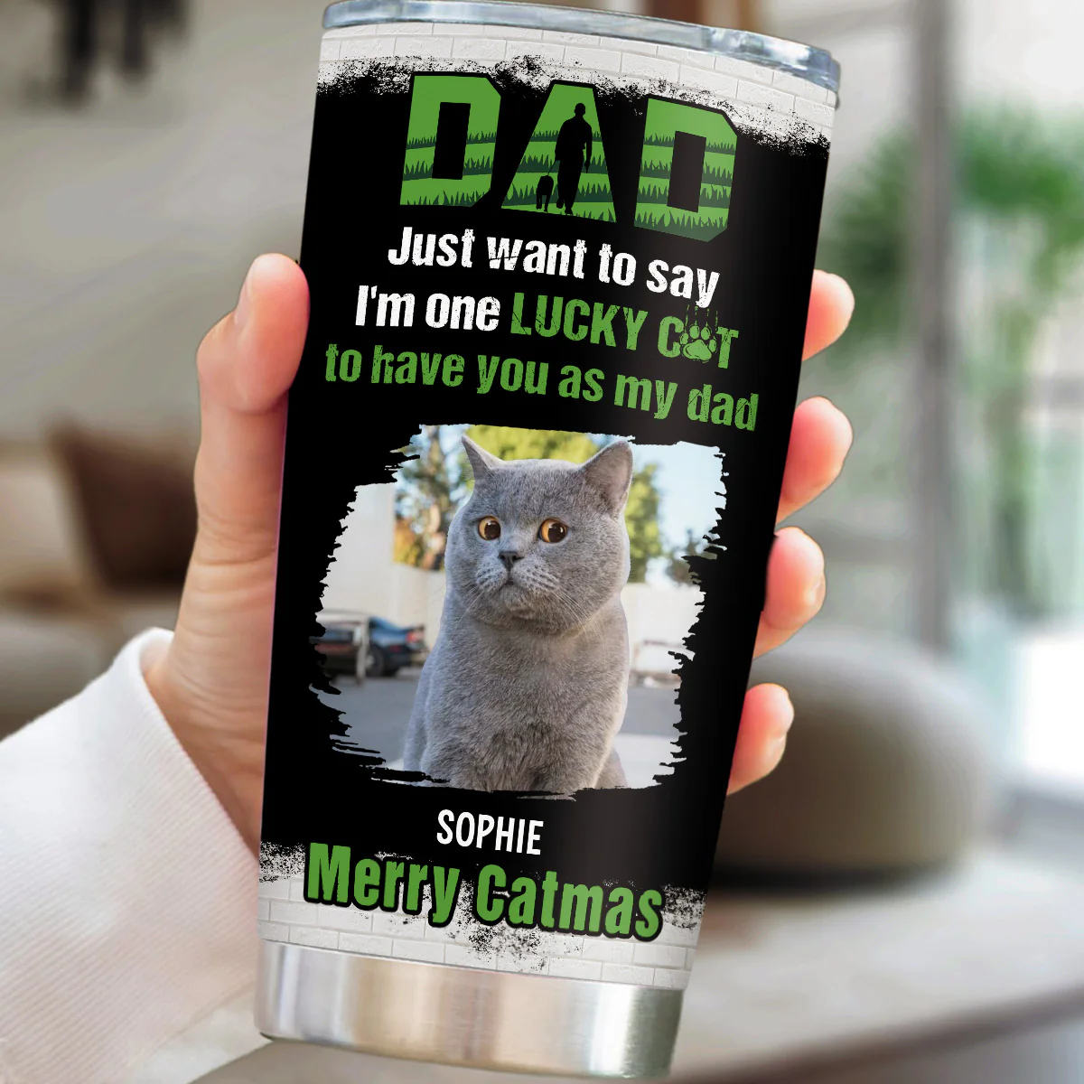 Blessed To Have My Cats Photo - Personalized Custom Tumbler - Image 2