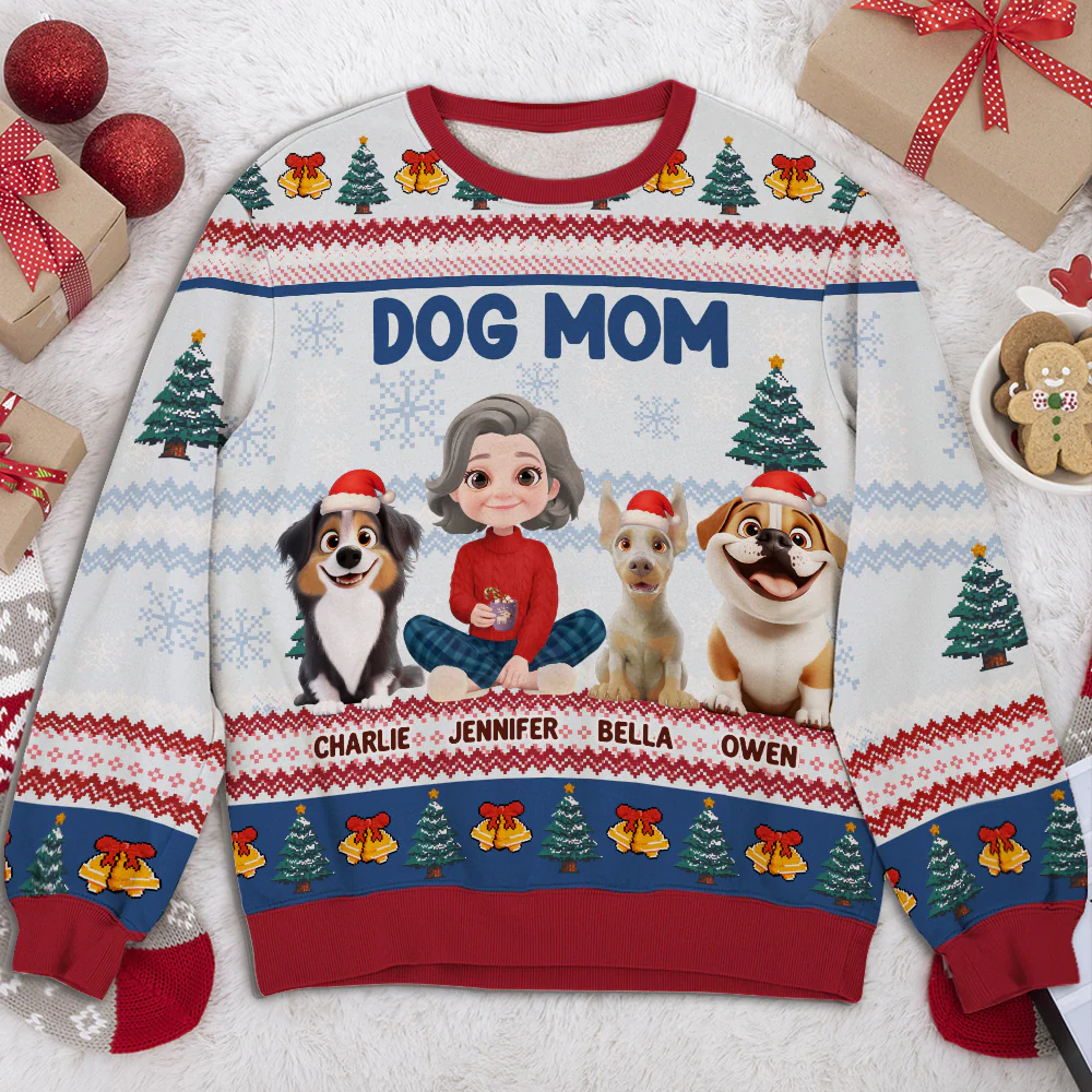 Bling Snowy Christmas - Personalized Custom All-Over-Print Sweatshirt - Image 3
