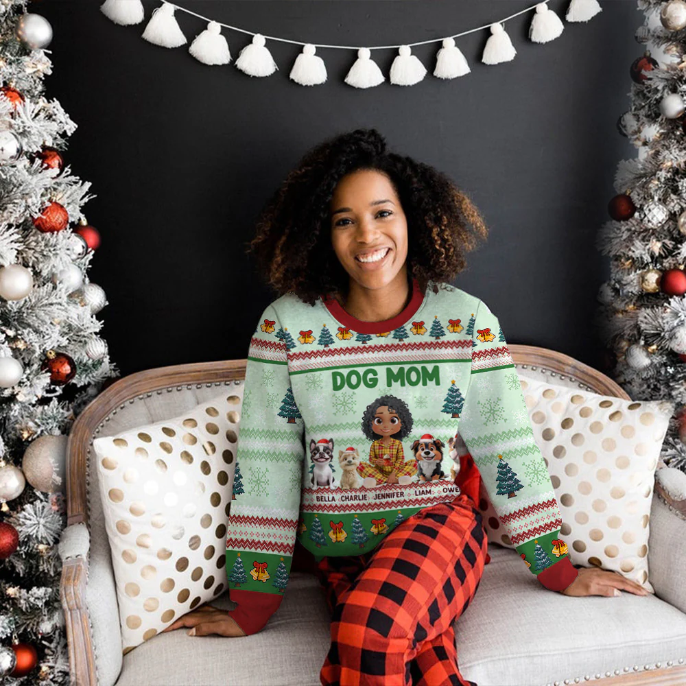 Bling Snowy Christmas - Personalized Custom All-Over-Print Sweatshirt - Image 4