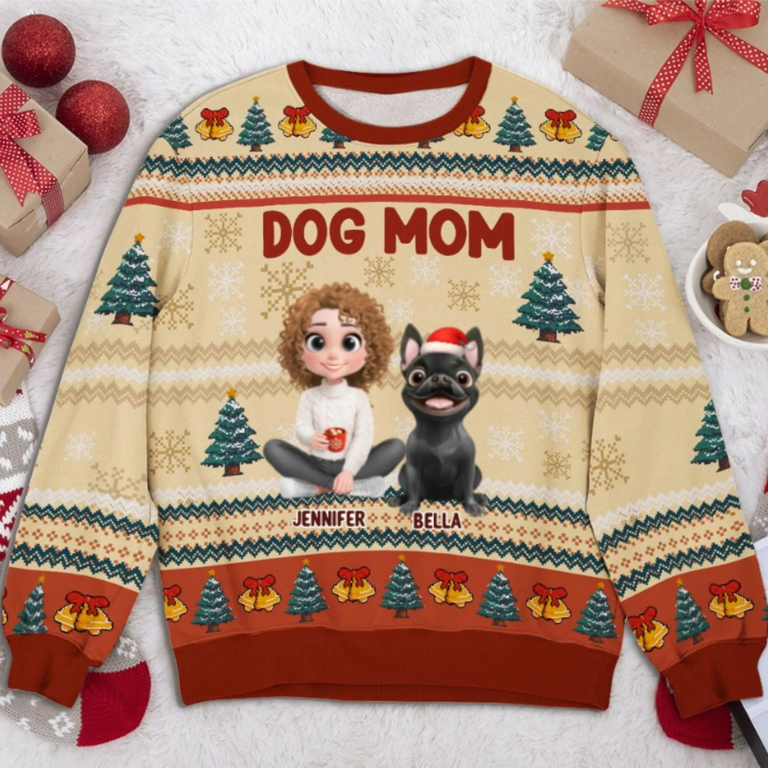 Bling Snowy Christmas - Personalized Custom All-Over-Print Sweatshirt - Image 6