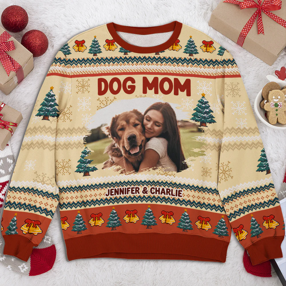 Bling Snowy Christmas Photo - Personalized Custom All-Over-Print Sweatshirt