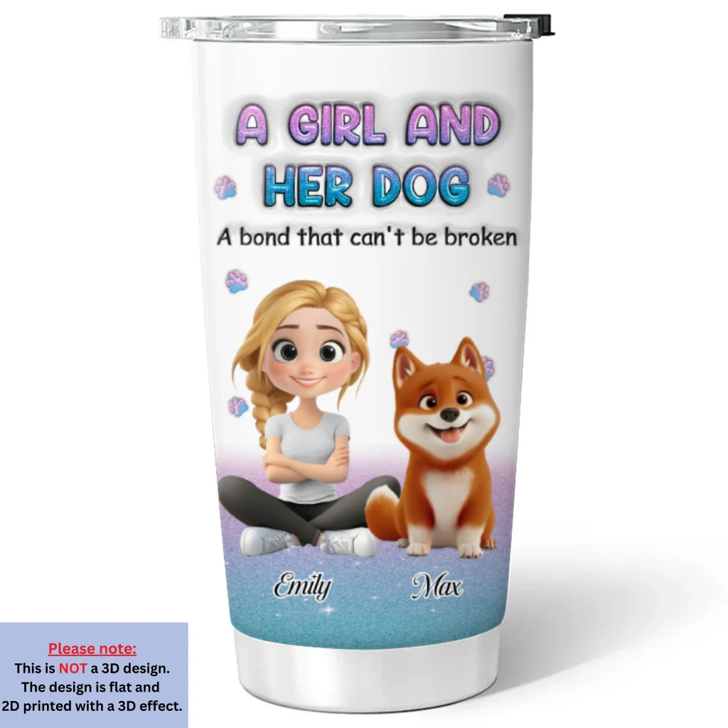 Blue Glitter - Personalized Custom 3D Inflated Tumbler - Image 5
