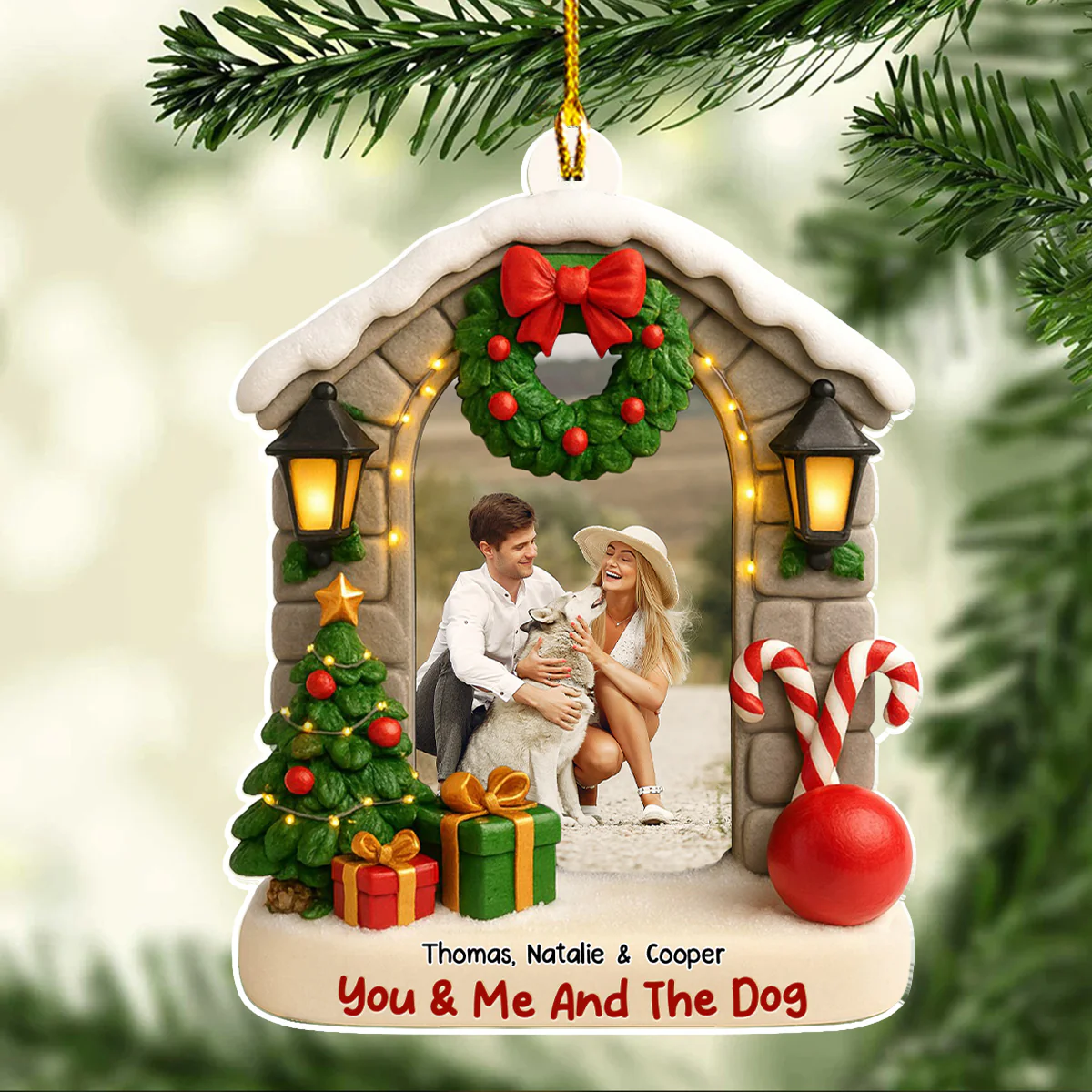 Bond Of Dog Love Photo - Personalized Custom 3D Effect Acrylic Ornament - Image 2