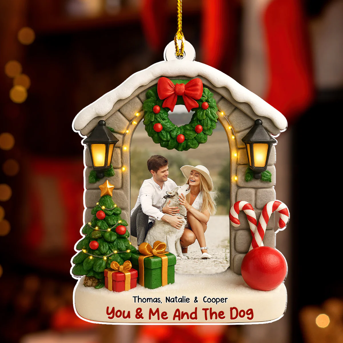 Bond Of Dog Love Photo - Personalized Custom 3D Effect Acrylic Ornament - Image 3