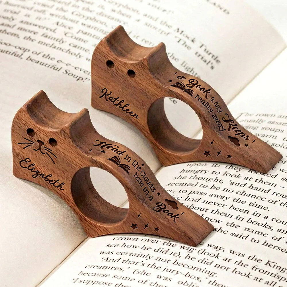 Book Lover - Personalized Custom Cat Book Page Holder