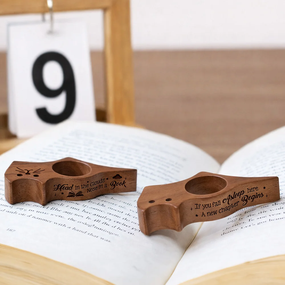Book Lover - Personalized Custom Cat Book Page Holder - Image 4