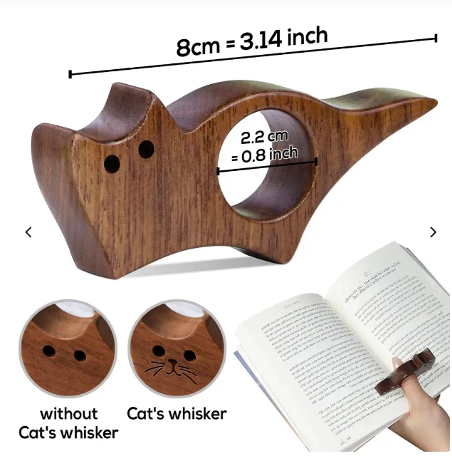 Book Lover - Personalized Custom Cat Book Page Holder - Image 5