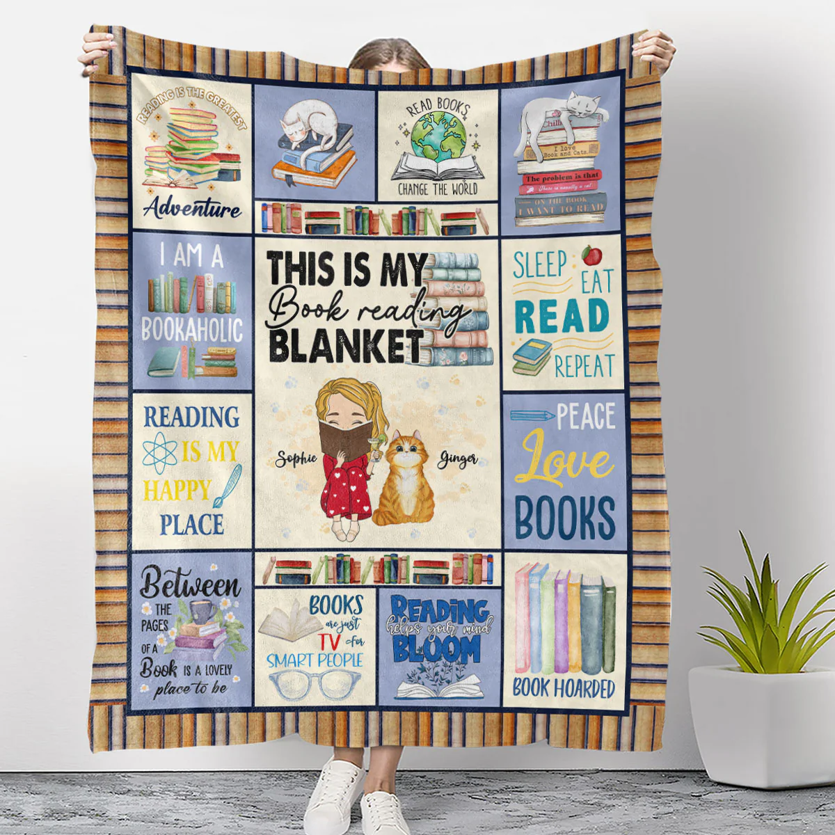 Book Lovers - Personalized Custom Fleece Blanket