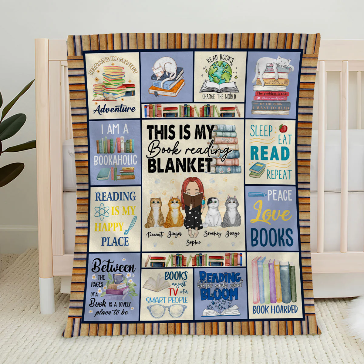 Book Lovers - Personalized Custom Fleece Blanket - Image 4