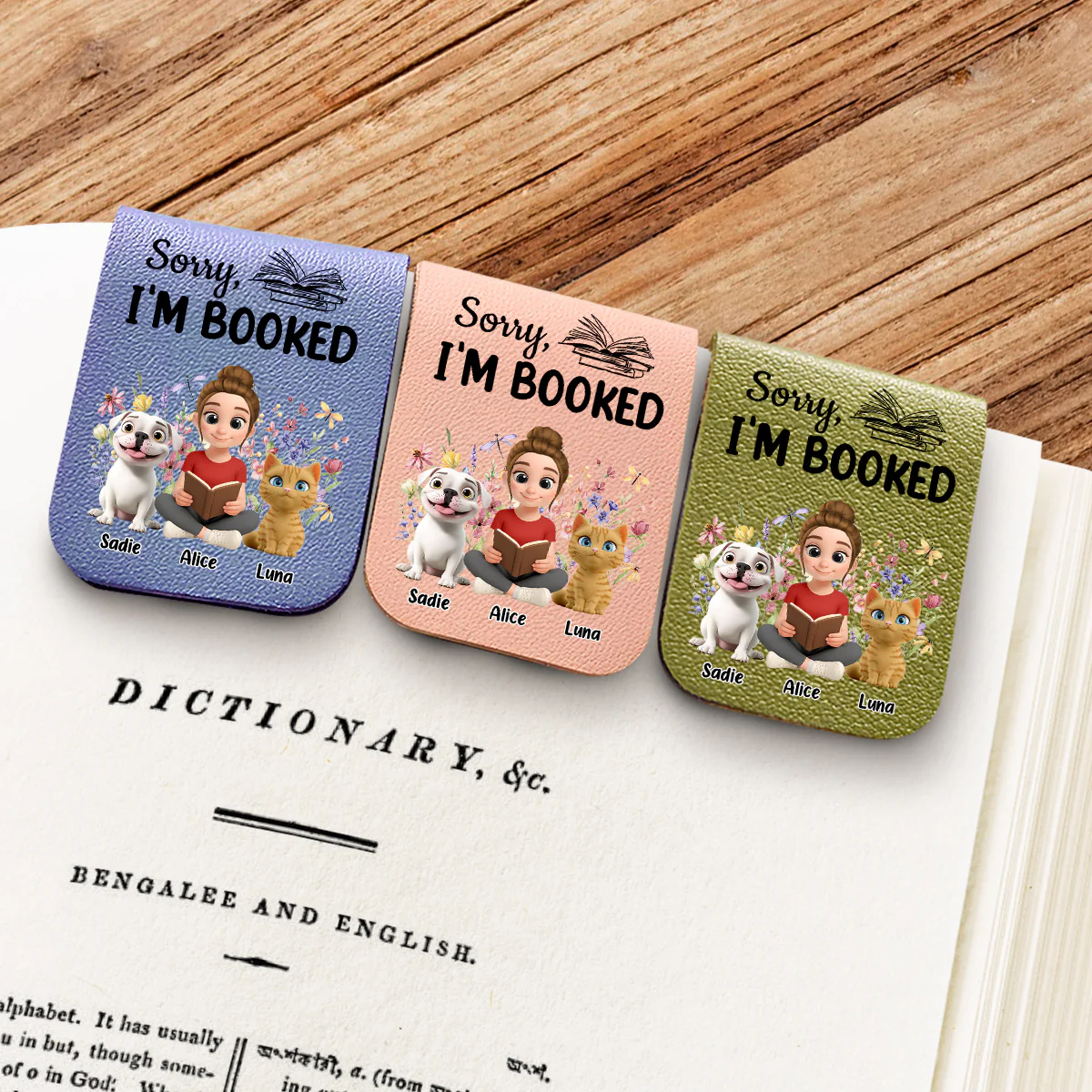 Booked Already By My Babies - Personalized Custom Leather Bookmark