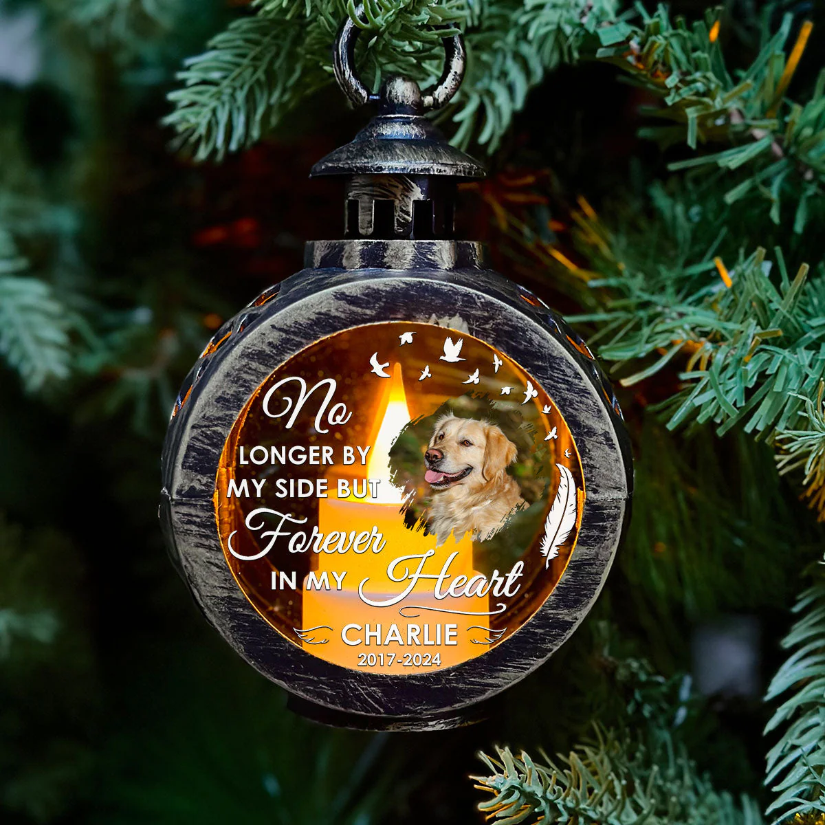 By My Side - Personalized Custom Christmas Lantern - Image 2