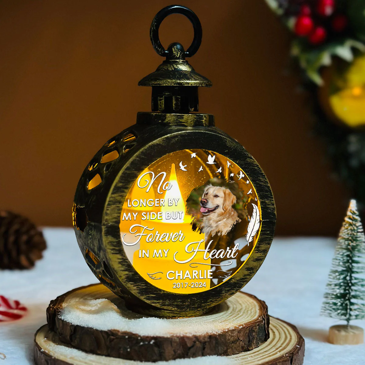 By My Side - Personalized Custom Christmas Lantern - Image 5