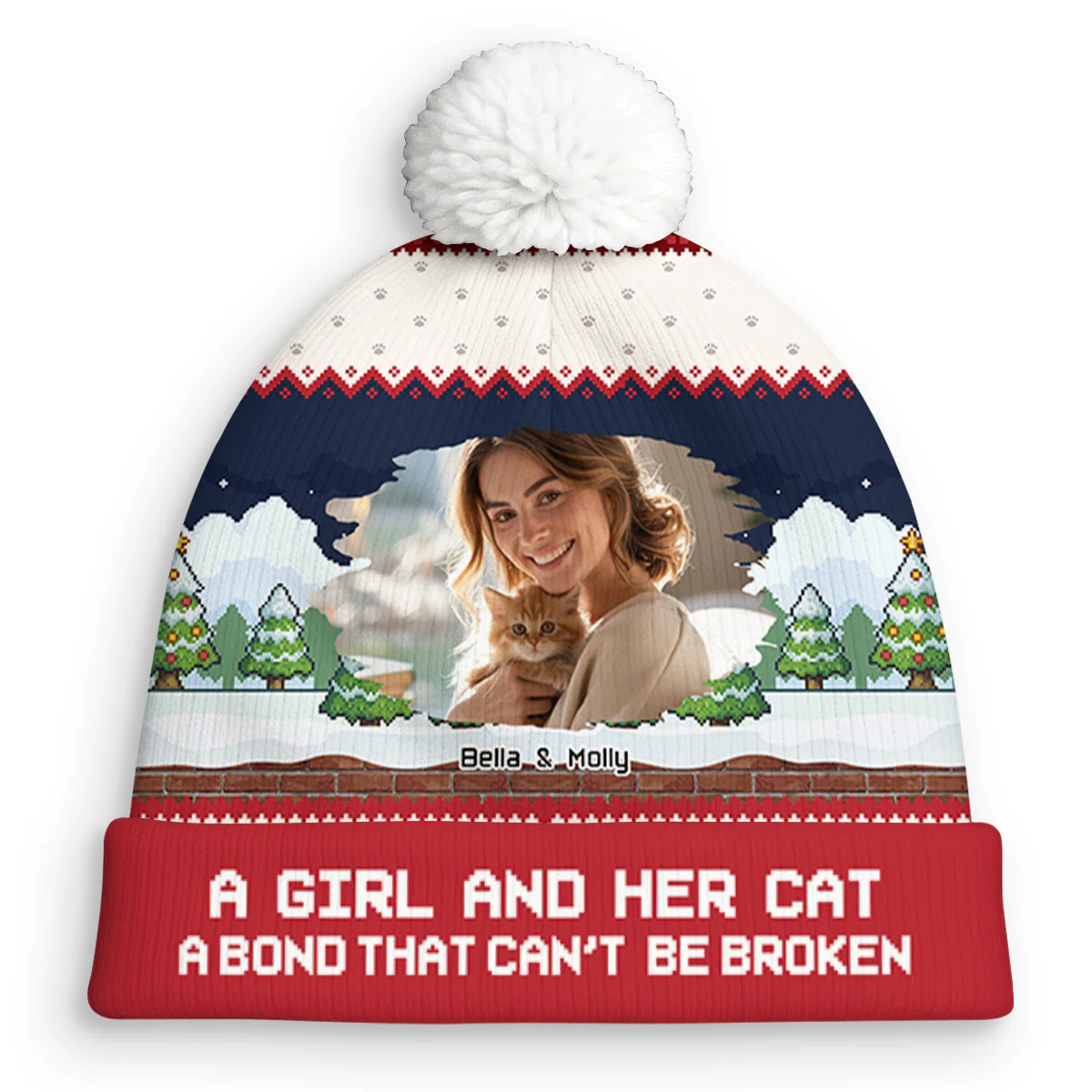 Can Not Be Broken Cat Ver Photo - Personalized Custom Bobble Beanie Hat