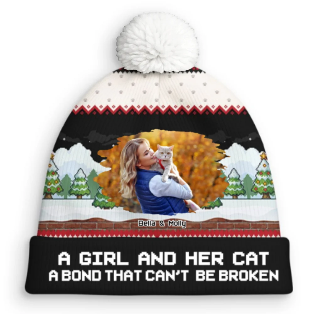 Can Not Be Broken Cat Ver Photo - Personalized Custom Bobble Beanie Hat - Image 3