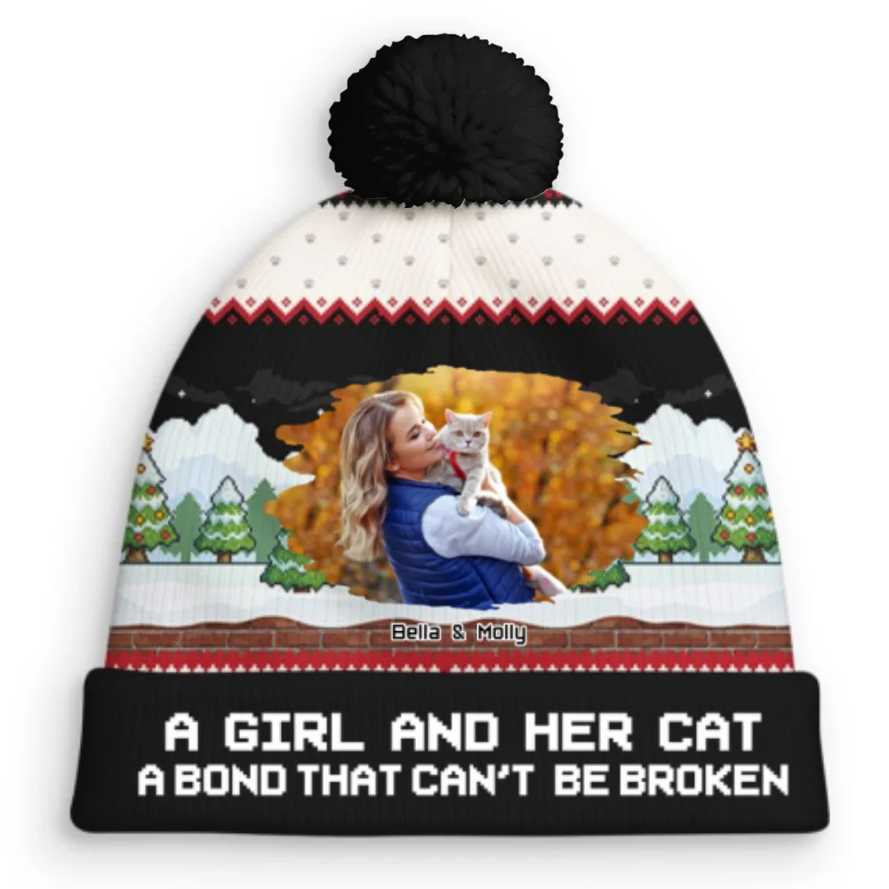 Can Not Be Broken Cat Ver Photo - Personalized Custom Bobble Beanie Hat - Image 4